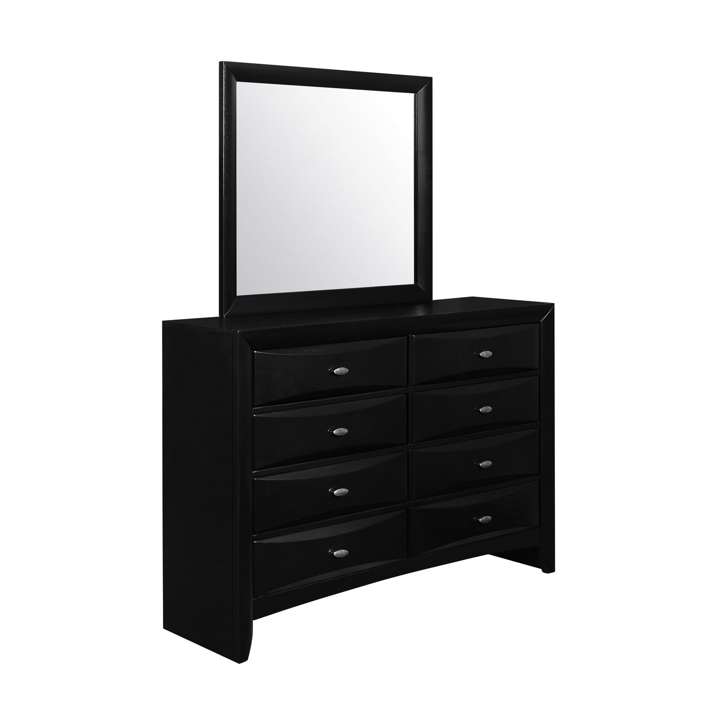 Black Mirror with Rectangular Sleek Wood Trim By Homeroots | Mirrors | Modishstore - 2