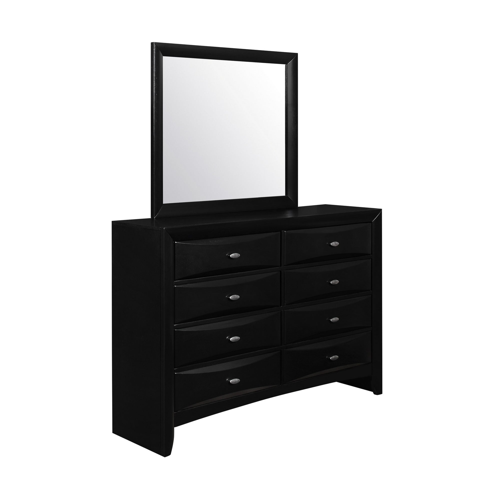 Black Mirror with Rectangular Sleek Wood Trim By Homeroots | Mirrors | Modishstore - 2