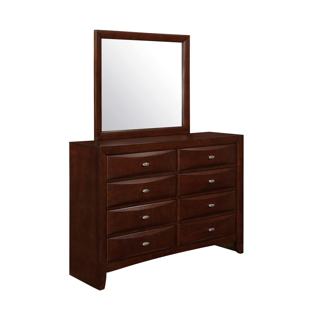 Sleek Dark Cherry Wood Wall Hanging Mirror By Homeroots | Mirrors | Modishstore - 2