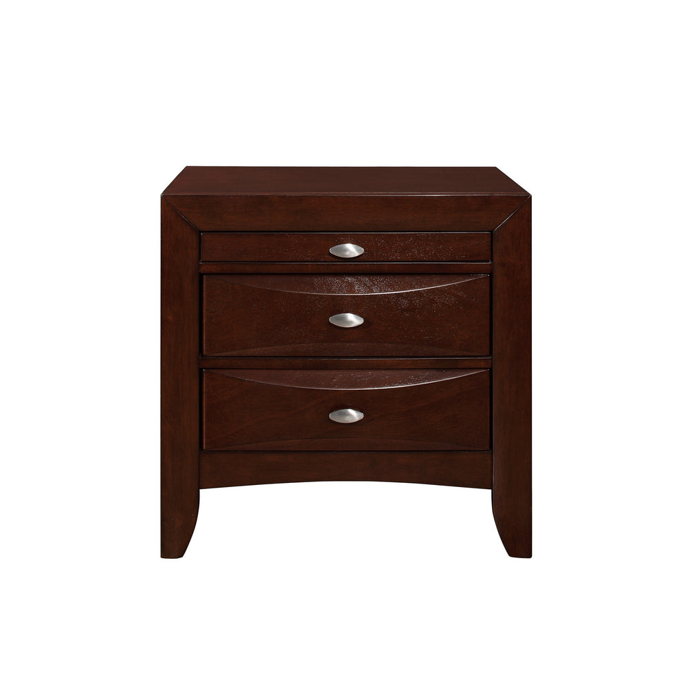 New Merlot Nightstand With 2 Chambered Drawer By Homeroots | Nightstands | Modishstore - 2