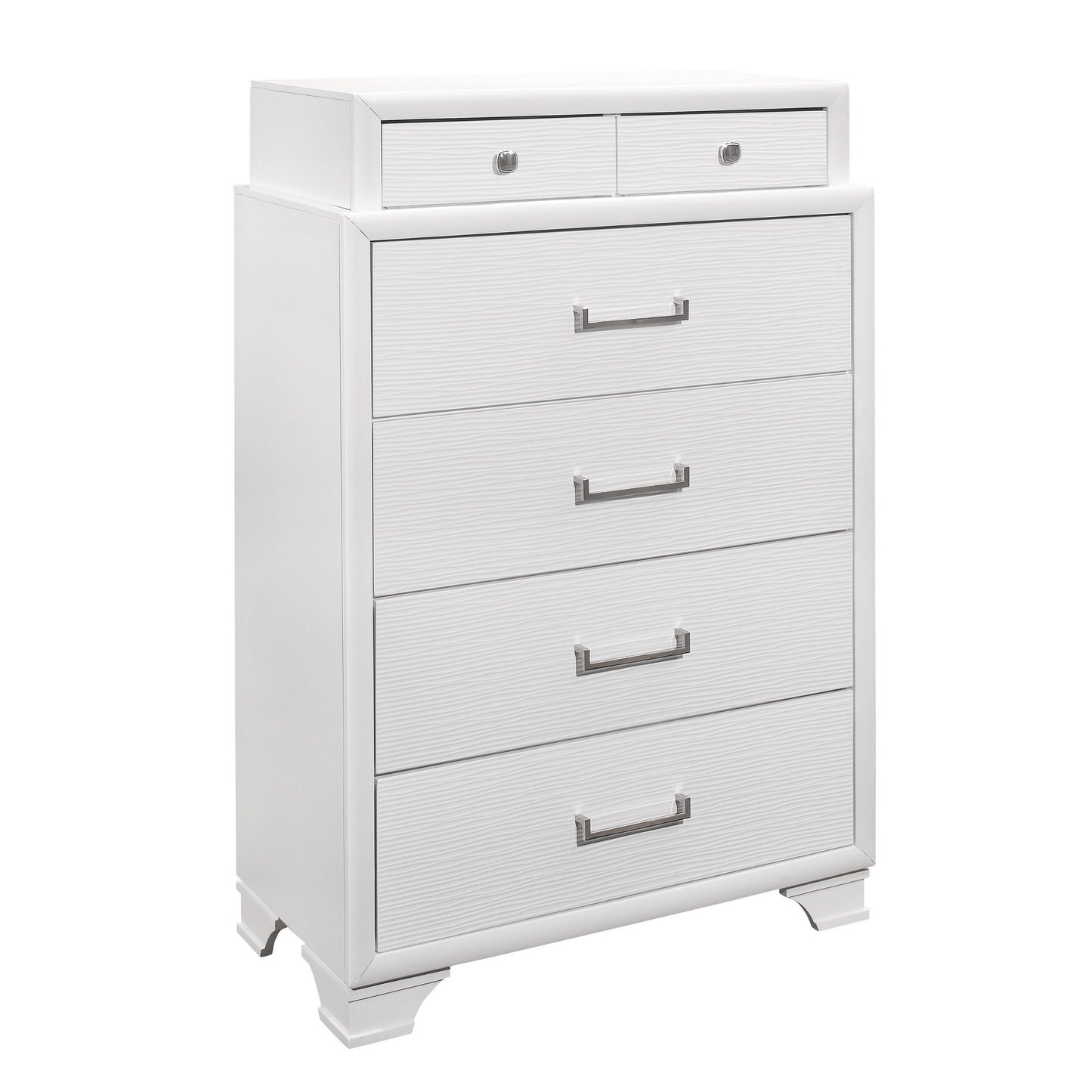White Chest With 6 Drawers By Homeroots | Dressers | Modishstore