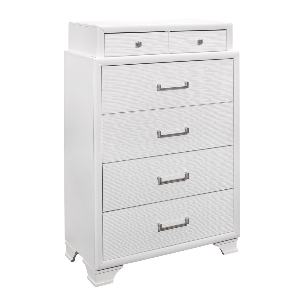 White Chest With 6 Drawers By Homeroots | Dressers | Modishstore - 2
