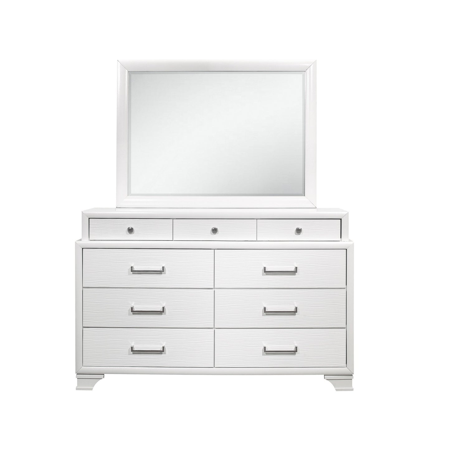 White Dresser With 9 Drawers By Homeroots | Dressers | Modishstore