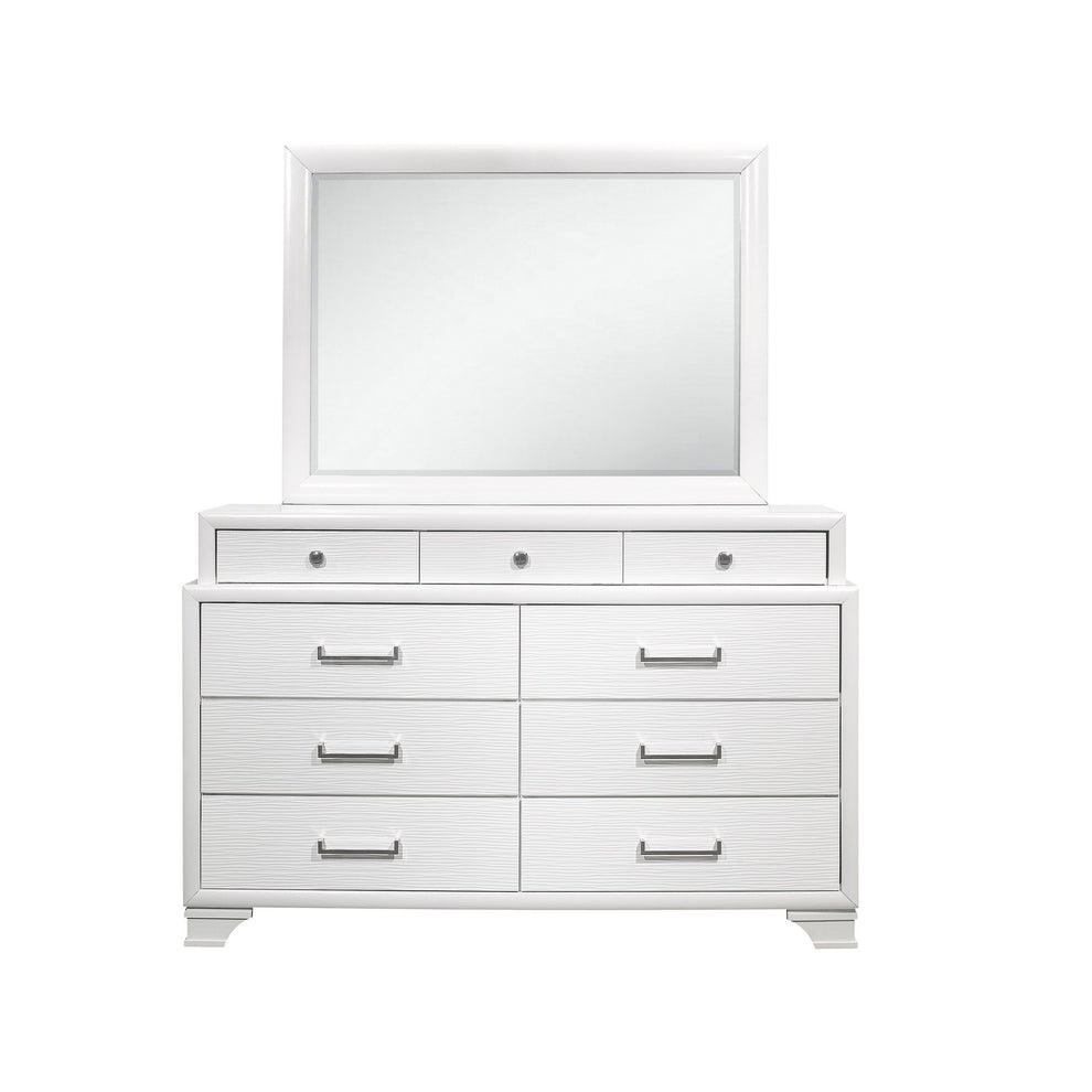 White Dresser With 9 Drawers By Homeroots | Dressers | Modishstore - 2