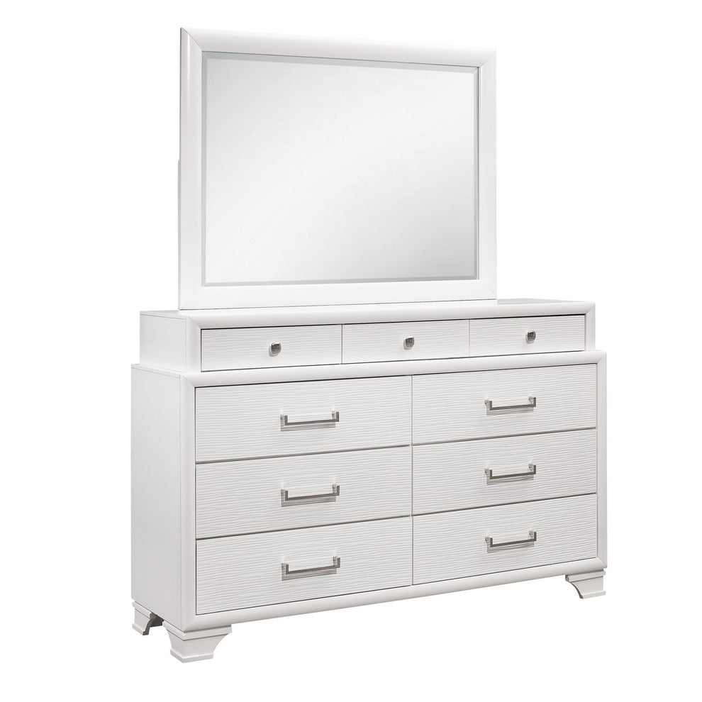White Dresser With 9 Drawers By Homeroots | Dressers | Modishstore - 3