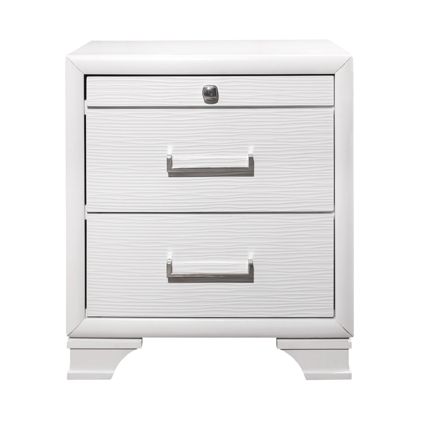 White Nightstand With 3 Drawers By Homeroots | Nightstands | Modishstore
