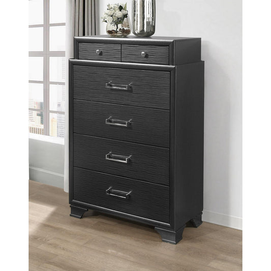 Grey Chest With 6 Drawers By Homeroots | Dressers | Modishstore - 3