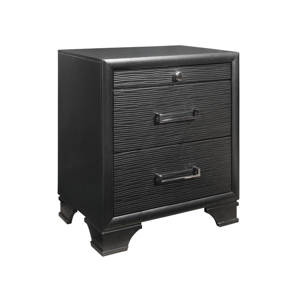 Grey Nightstand With 3 Drawers By Homeroots | Nightstands | Modishstore - 3