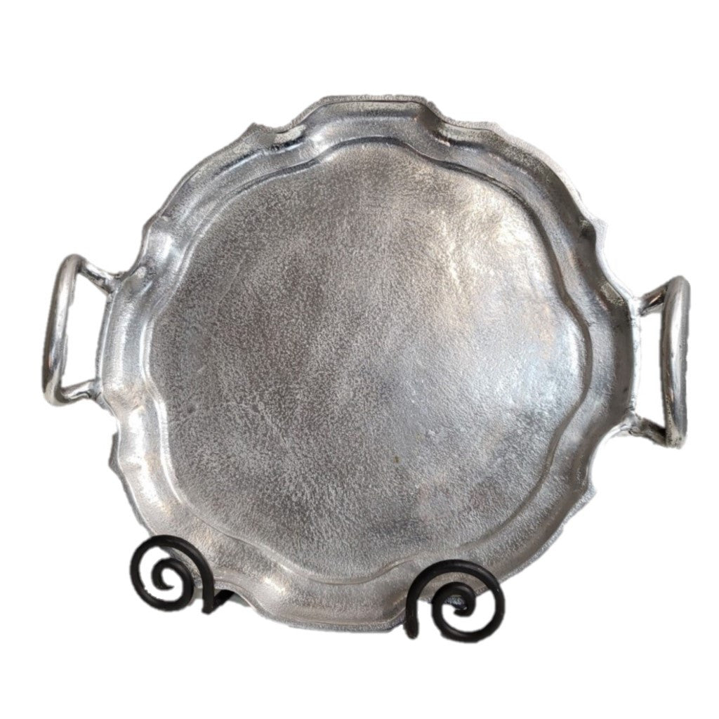 Vintage Look Baroque Silver Handled Tray By Homeroots | Trays | Modishstore - 7