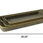 Set Of 3 Nesting Galvanized Metal And Gold Serving Trays By Homeroots | Trays | Modishstore - 2