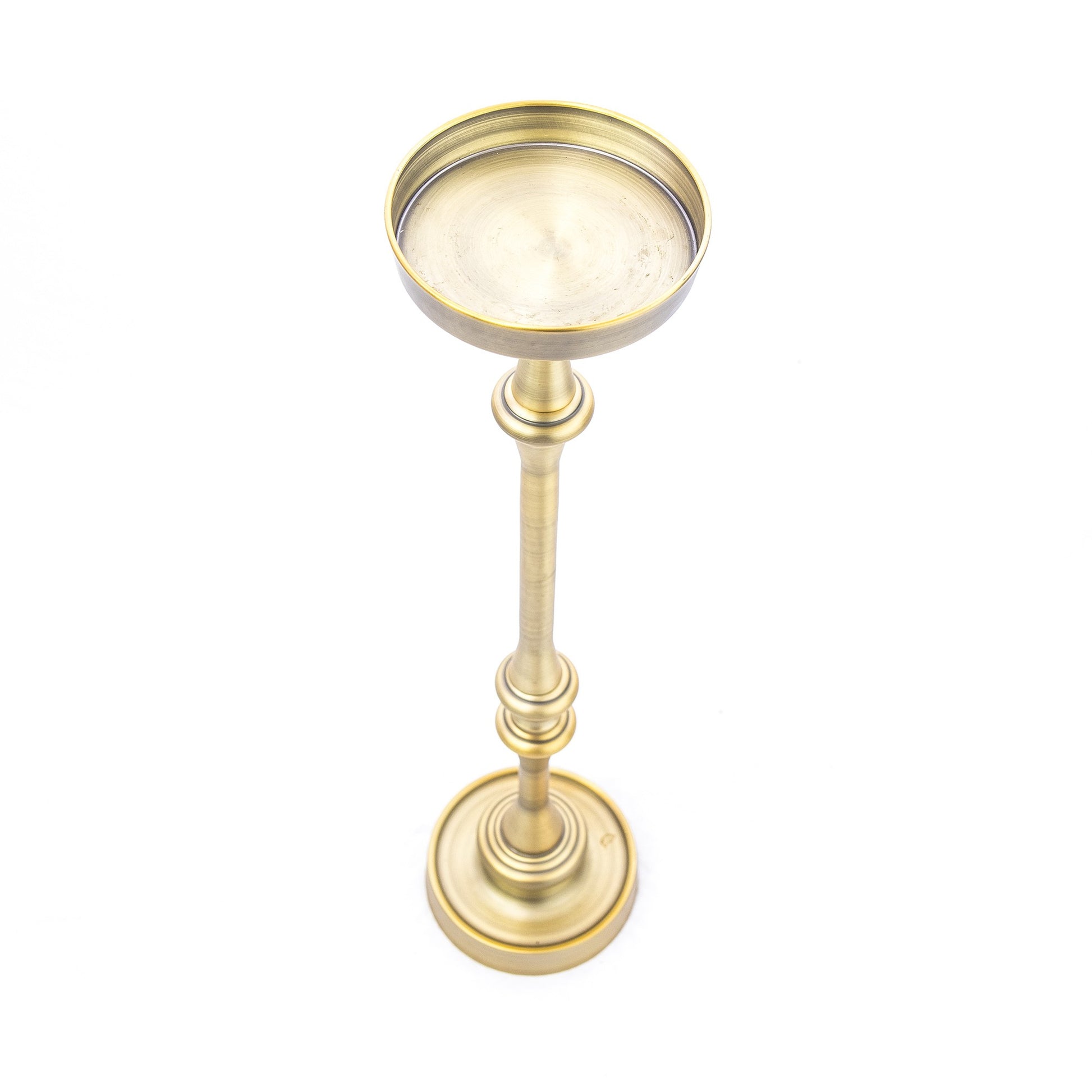 Brushed Gold Finish Drink Size Accent Table By Homeroots | End Tables | Modishstore