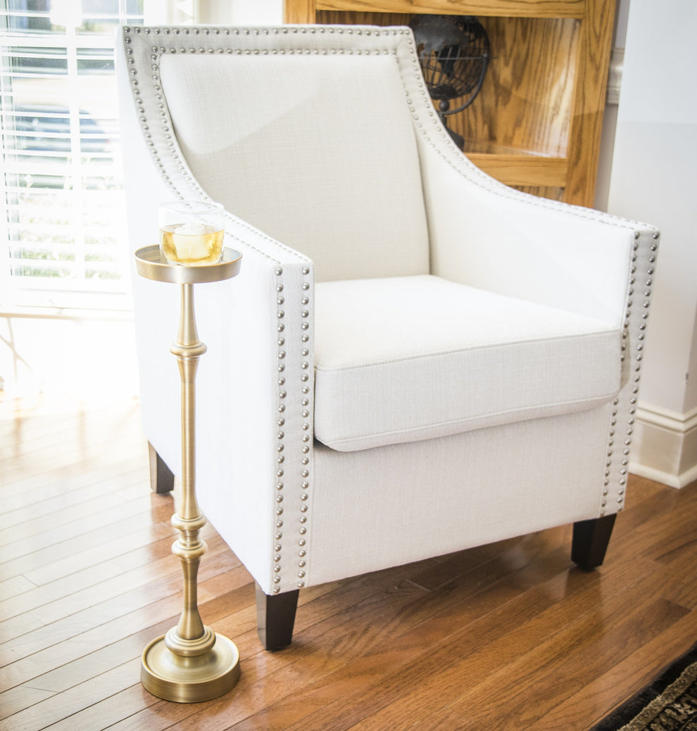 Brushed Gold Finish Drink Size Accent Table By Homeroots | End Tables | Modishstore - 5