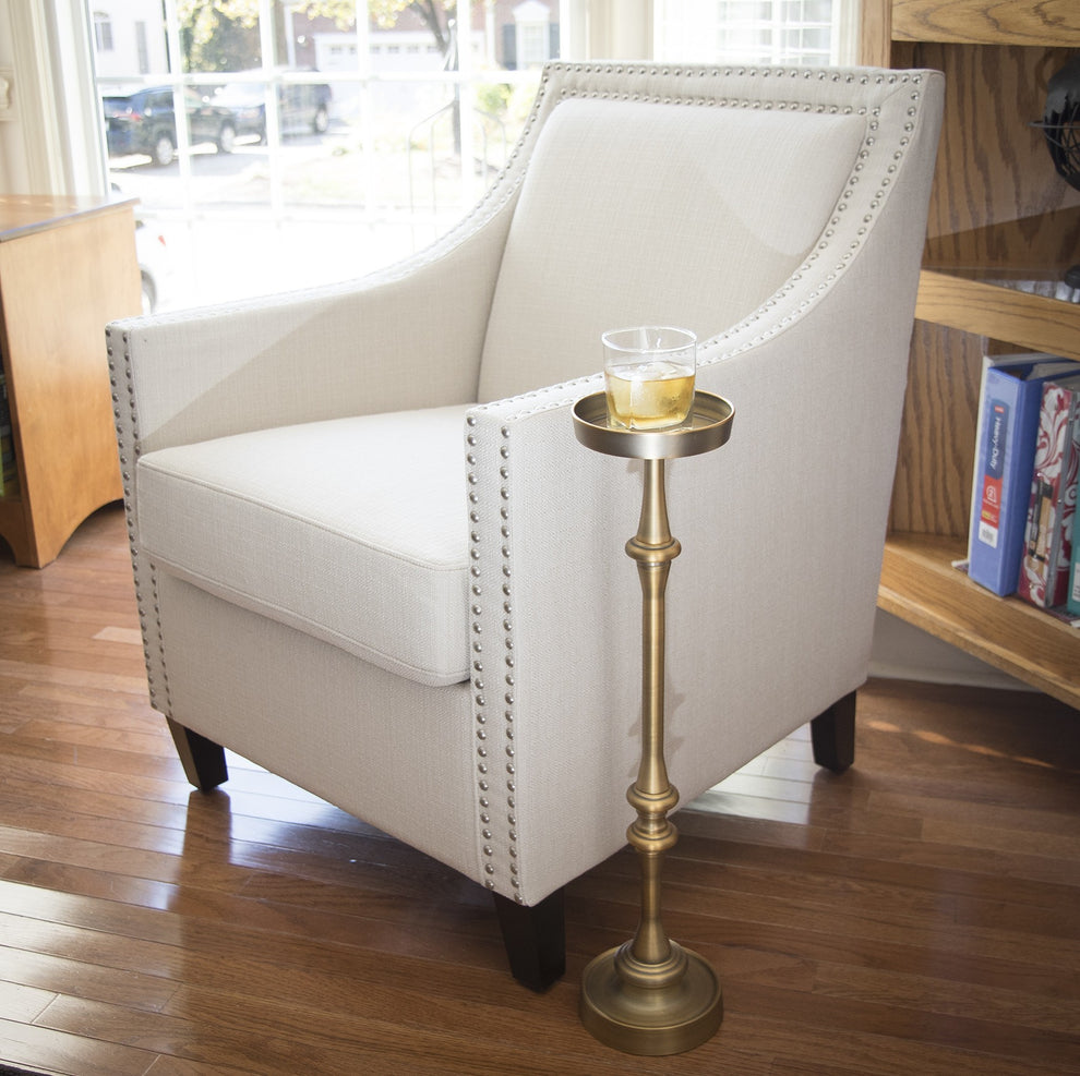 Brushed Gold Finish Drink Size Accent Table By Homeroots | End Tables | Modishstore - 6