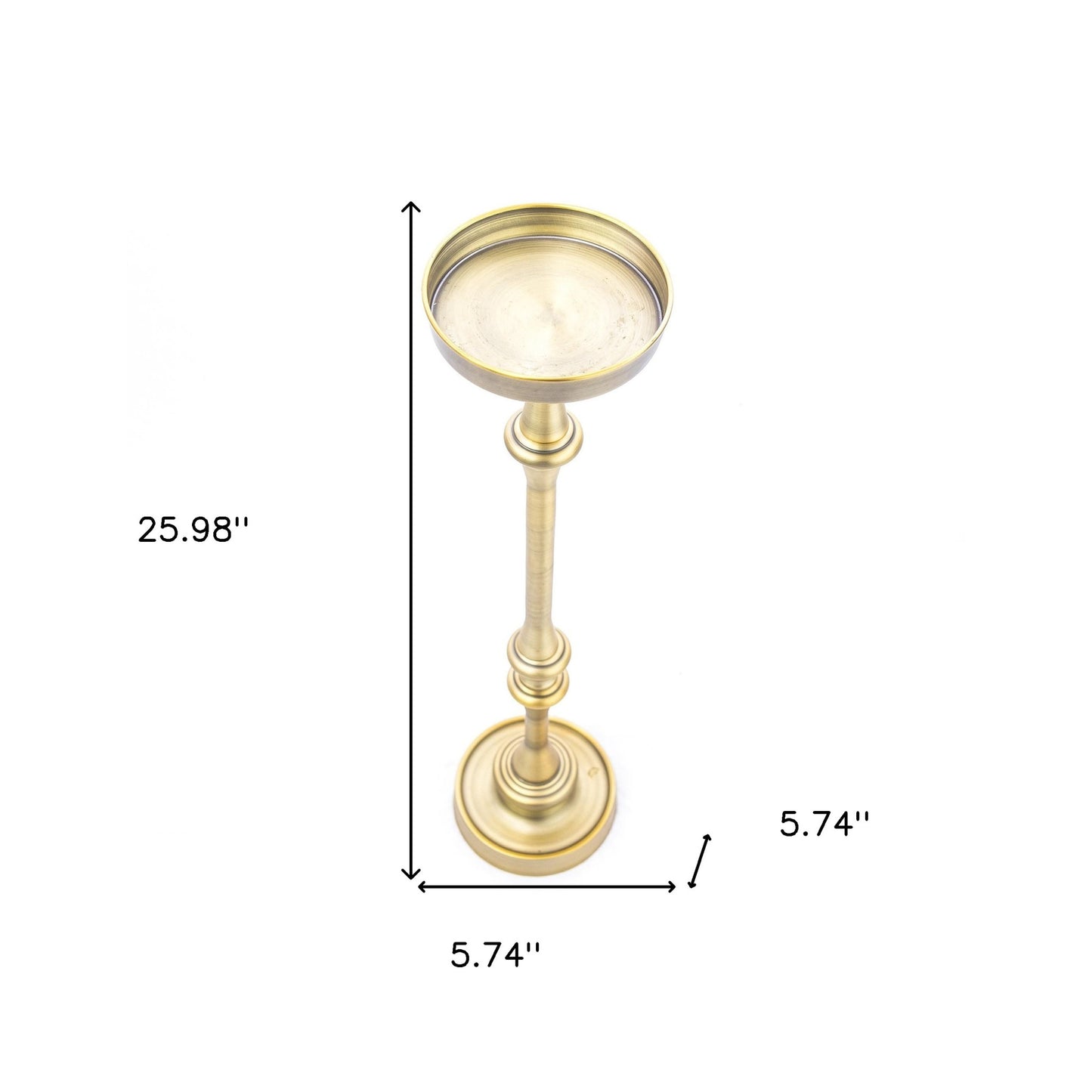 Brushed Gold Finish Drink Size Accent Table By Homeroots | End Tables | Modishstore - 8