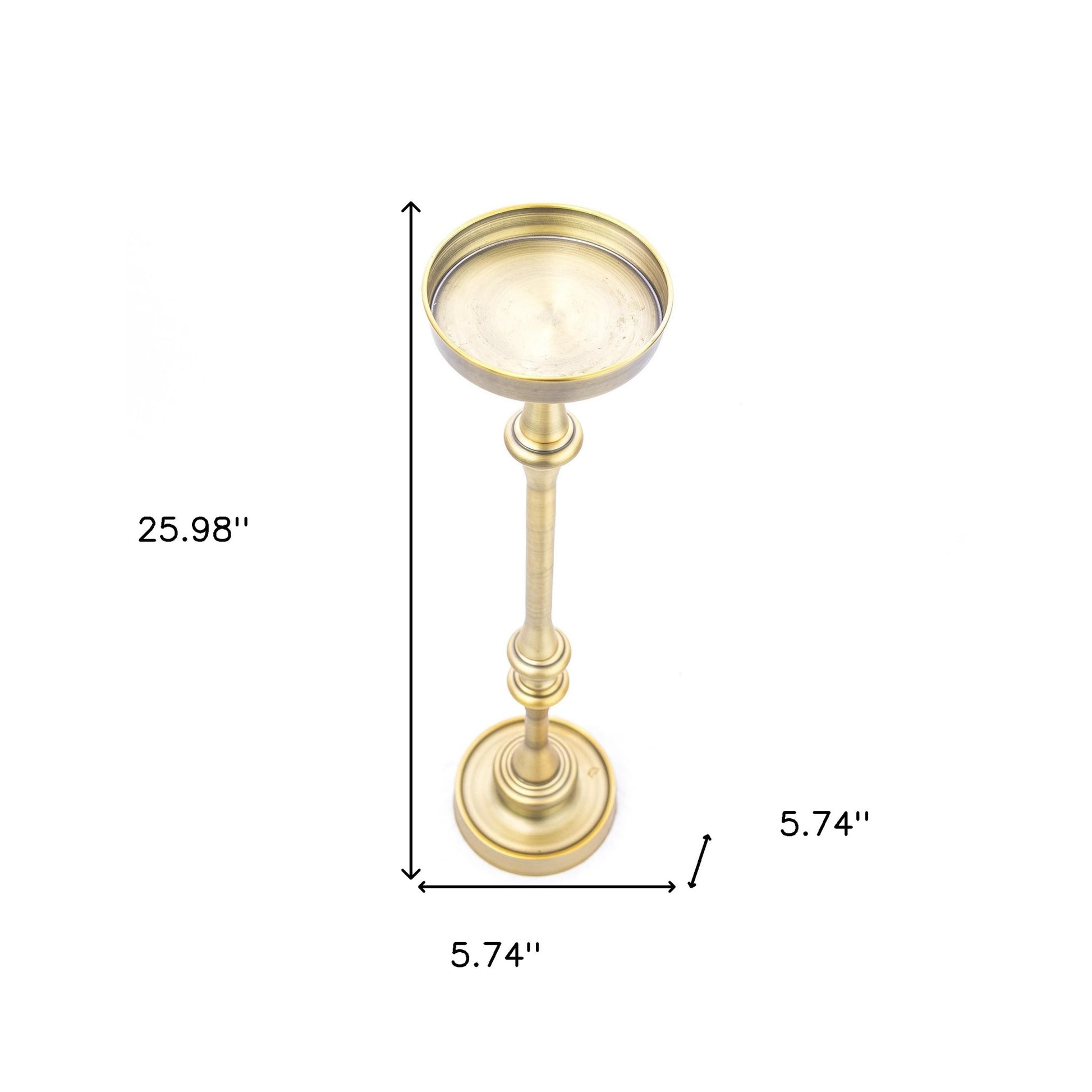 Brushed Gold Finish Drink Size Accent Table By Homeroots | End Tables | Modishstore - 8