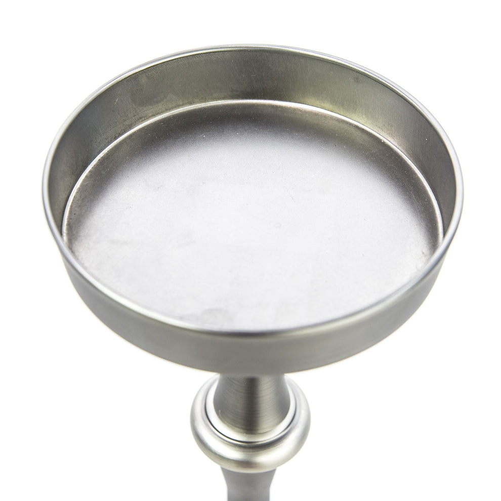 Brushed Silver Finish Drink Size Accent Table By Homeroots | End Tables | Modishstore - 2