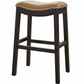30" Espresso and Carmel Saddle Style Counter Height Bar Stool By Homeroots | Bar Stools | Modishstore
