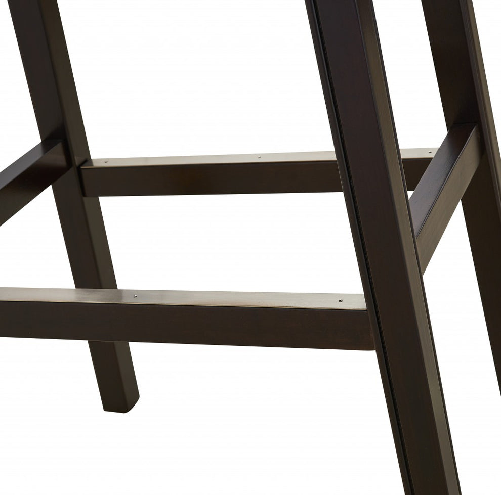 30" Espresso and Carmel Saddle Style Counter Height Bar Stool By Homeroots | Bar Stools | Modishstore - 3