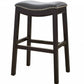 30" Espresso and Gray Saddle Style Counter Height Bar Stool By Homeroots | Bar Stools | Modishstore