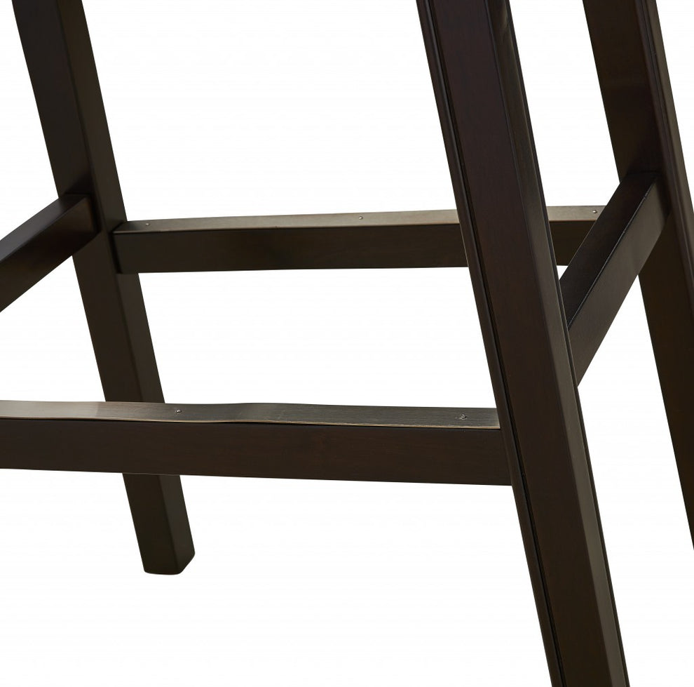30" Espresso and Gray Saddle Style Counter Height Bar Stool By Homeroots | Bar Stools | Modishstore - 4