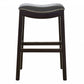 30" Espresso and Gray Saddle Style Counter Height Bar Stool By Homeroots | Bar Stools | Modishstore - 5