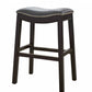 25" Espresso and Gray Saddle Style Counter Height Bar Stool By Homeroots | Bar Stools | Modishstore