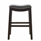 25" Espresso and Gray Saddle Style Counter Height Bar Stool By Homeroots | Bar Stools | Modishstore - 3