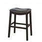 25" Espresso and Gray Saddle Style Counter Height Bar Stool By Homeroots | Bar Stools | Modishstore - 4