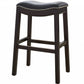 30" Espresso and Black Saddle Style Counter Height Bar Stool By Homeroots | Bar Stools | Modishstore