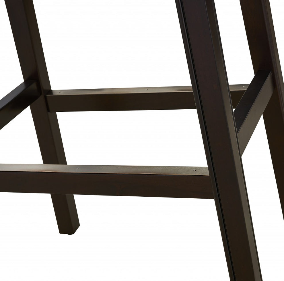 30" Espresso and Black Saddle Style Counter Height Bar Stool By Homeroots | Bar Stools | Modishstore - 4