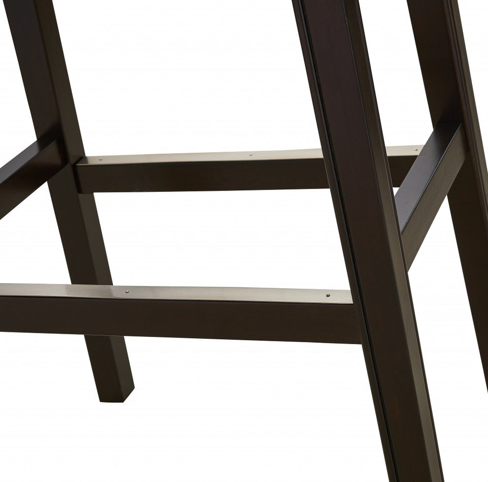 30" Espresso and Red Saddle Style Counter Height Bar Stool By Homeroots | Bar Stools | Modishstore - 5
