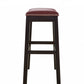 25" Espresso and Red Saddle Style Counter Height Bar Stool By Homeroots | Bar Stools | Modishstore - 3