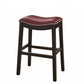 25" Espresso and Red Saddle Style Counter Height Bar Stool By Homeroots | Bar Stools | Modishstore - 4