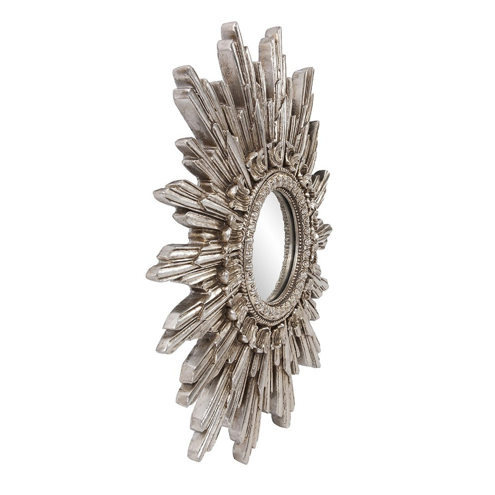 Oval Antiqued Silver Leaf Finish Mirror By Homeroots | Mirrors | Modishstore - 3
