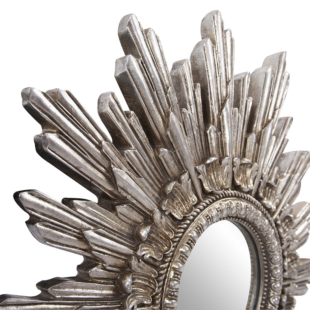 Oval Antiqued Silver Leaf Finish Mirror By Homeroots | Mirrors | Modishstore - 4