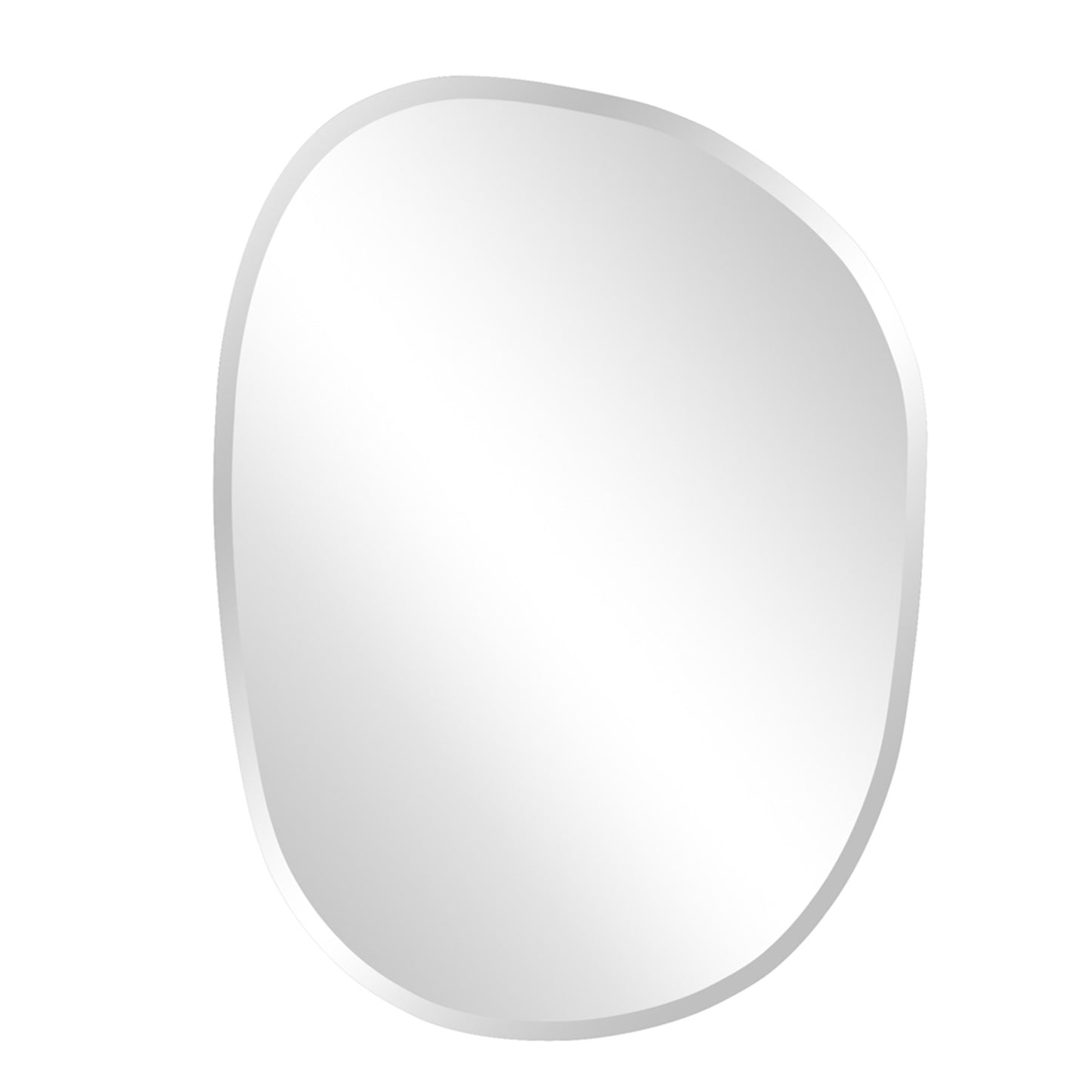 Oval Asymmetrical Frameless Mirror By Homeroots | Mirrors | Modishstore - 2