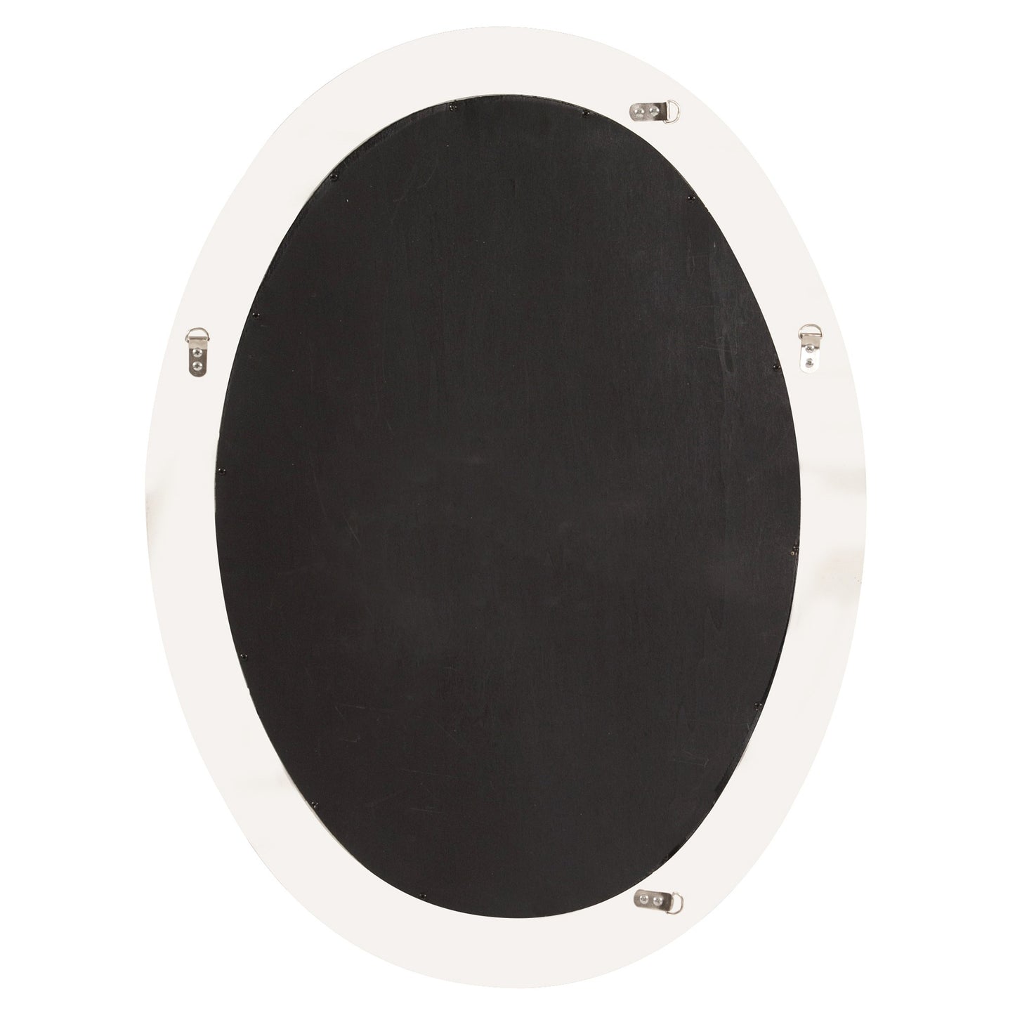 Oval Mirror In A Glossy White Wood Frame By Homeroots | Mirrors | Modishstore - 5