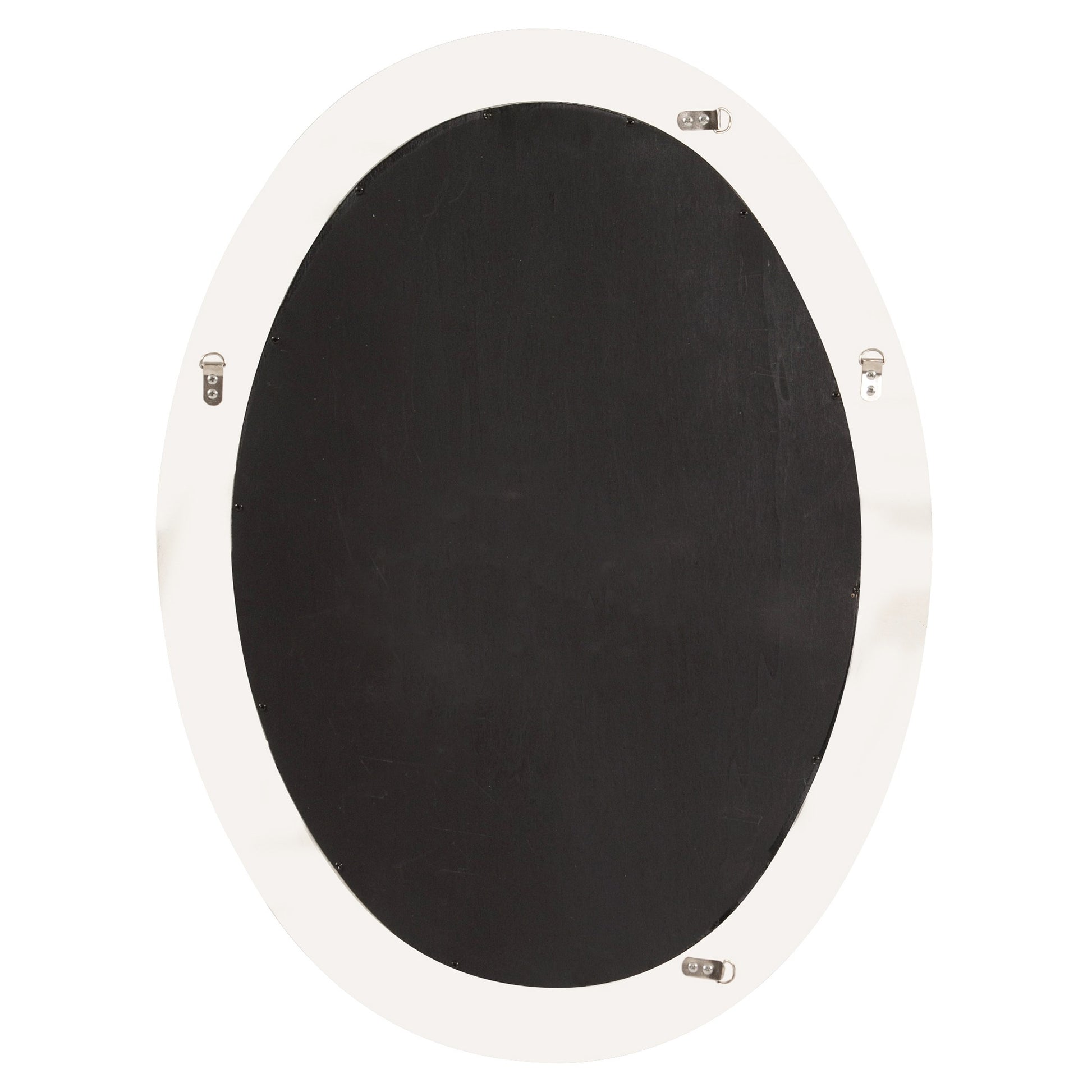 Oval Mirror In A Glossy White Wood Frame By Homeroots | Mirrors | Modishstore - 5