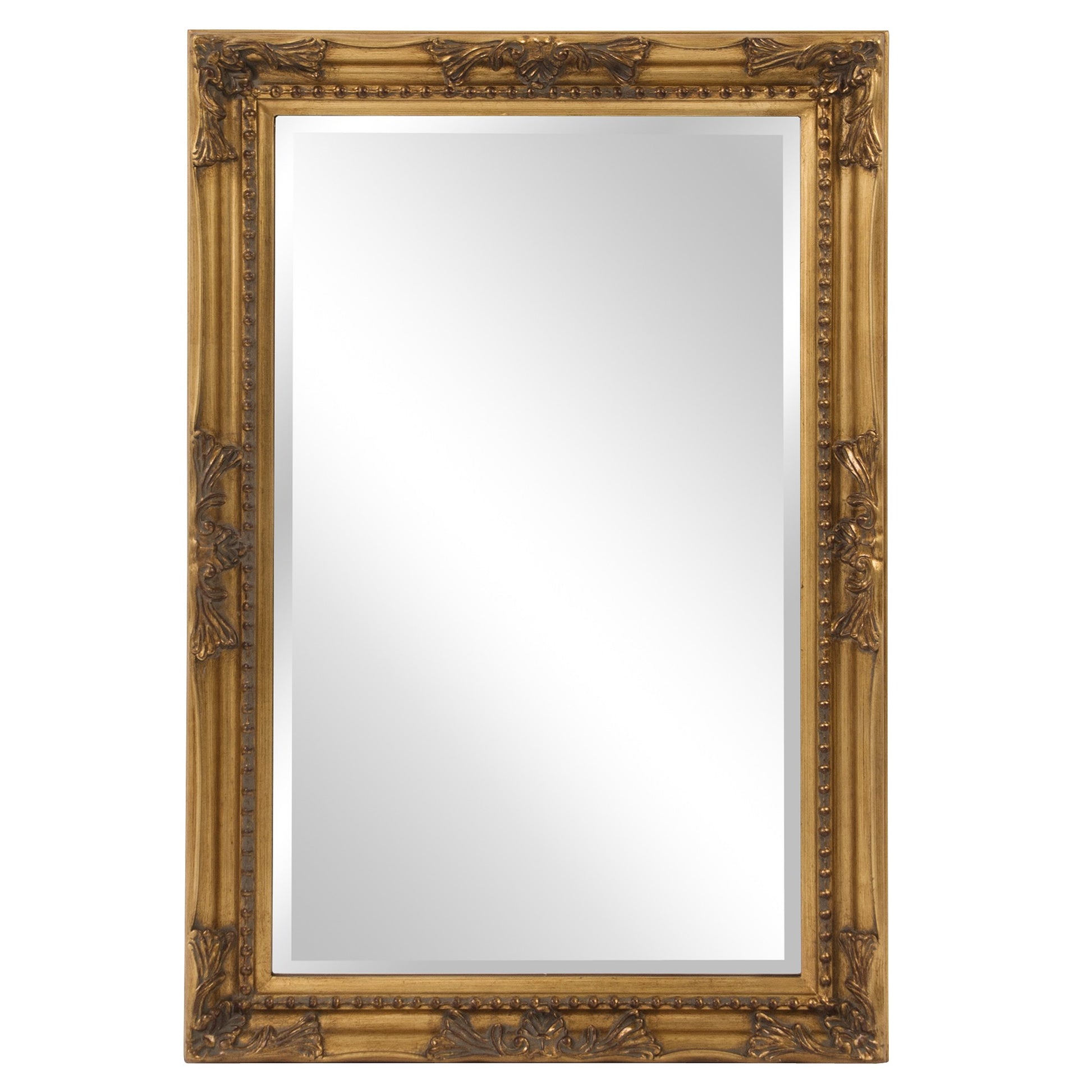 Rectangular Antiqued Gold Wood Frame Mirror By Homeroots | Mirrors | Modishstore - 2