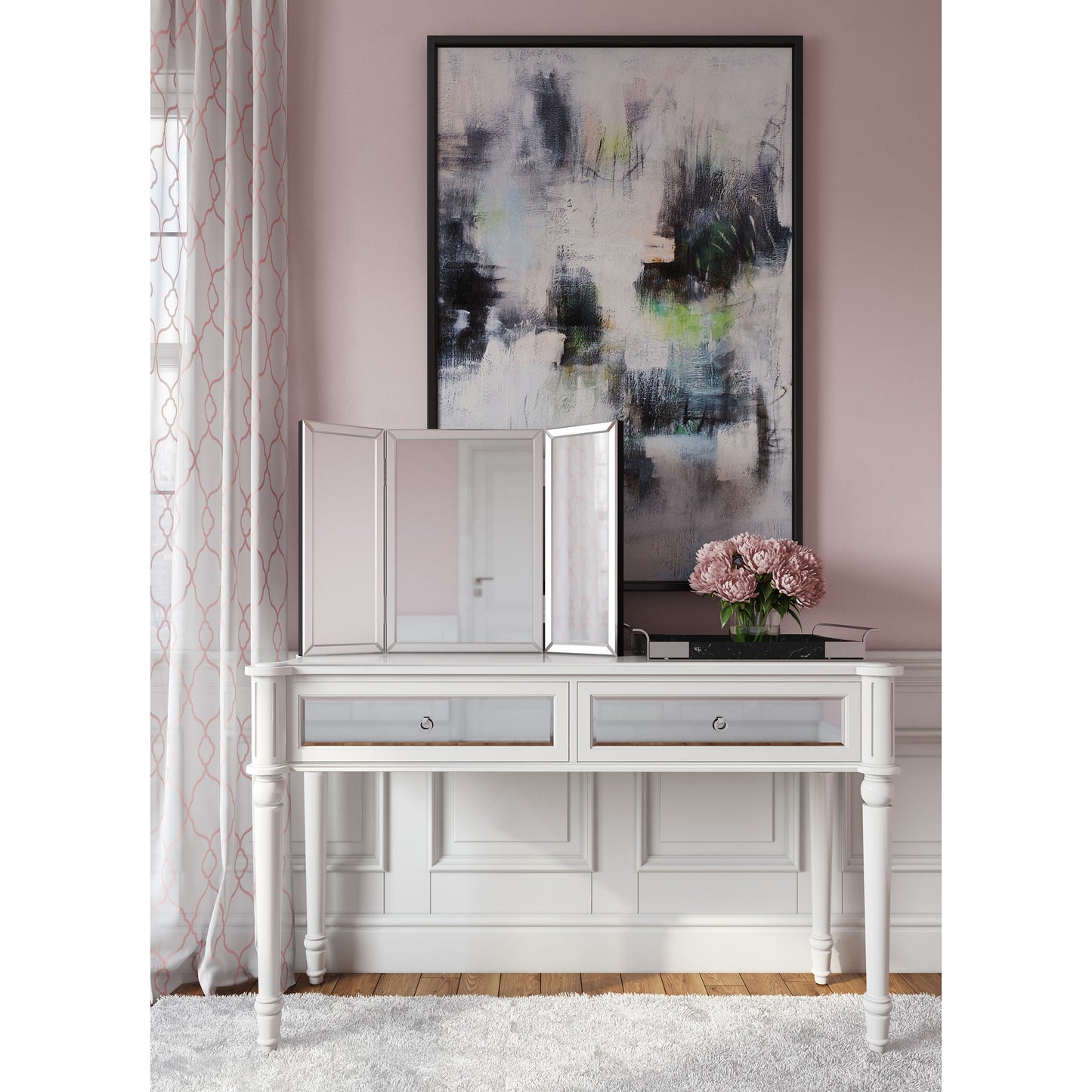 Three Part Hinged Vanity Tabletop Mirror By Homeroots | Mirrors | Modishstore