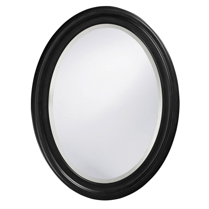 Oval Shaped Black Wood Frame Mirror By Homeroots | Mirrors | Modishstore