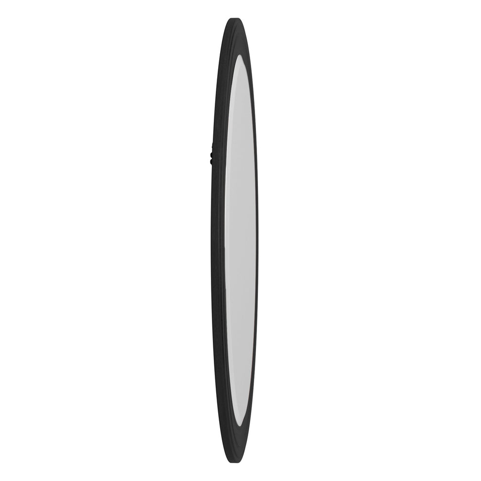 Oval Shaped Black Wood Frame Mirror By Homeroots | Mirrors | Modishstore - 5