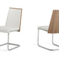 Set Of 2 Modern White Faux Leather And Walnut Finish Dining Chairs By Homeroots | Dining Chairs | Modishstore - 2