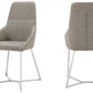 Set Of 2 Light Grey And Geo Stainless Steel Dining Chairs By Homeroots | Dining Chairs | Modishstore