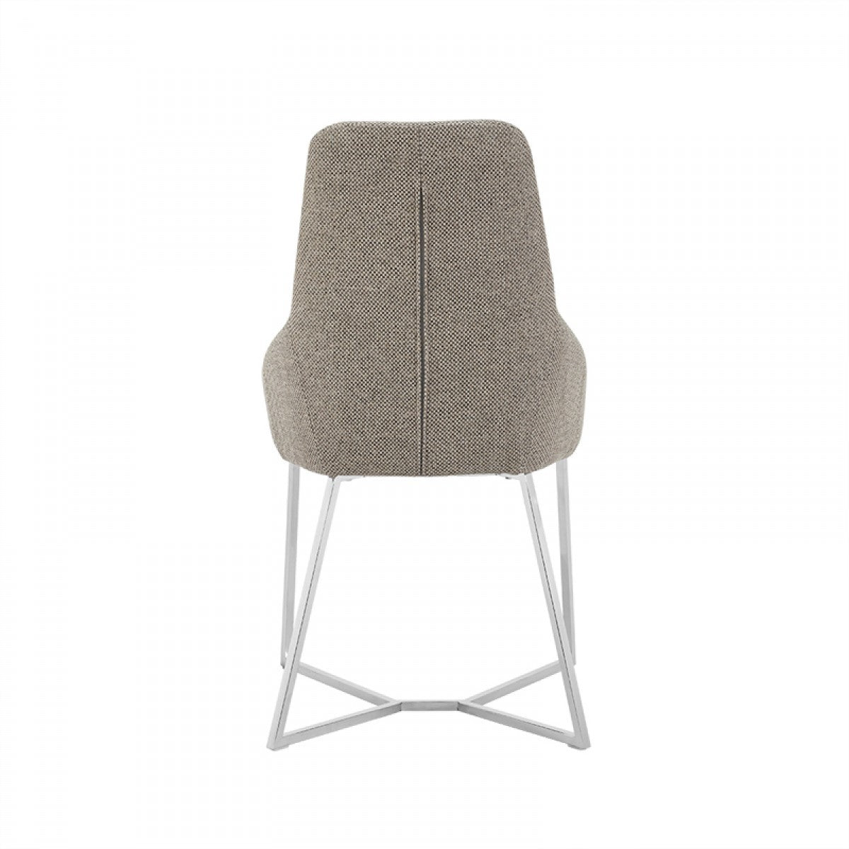 Set Of 2 Light Grey And Geo Stainless Steel Dining Chairs By Homeroots | Dining Chairs | Modishstore - 5