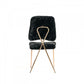 Set Of 2 Glam Modern Black Faux Fur Dining Chairs By Homeroots | Dining Chairs | Modishstore - 5