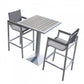 3 piece Modern White and Gray Outdoor Bar Set By Homeroots | Outdoor Dining Sets | Modishstore - 5