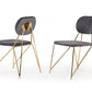 Set Of 2 Mid Century Mod Grey Velvet And Gold Dining Chairs By Homeroots | Dining Chairs | Modishstore