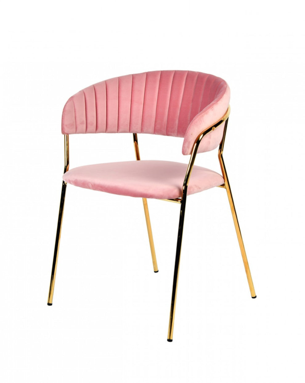 Set Of 2 Curved Chic Blue And Gold Velour Dining Chairs By Homeroots | Dining Chairs | Modishstore - 5