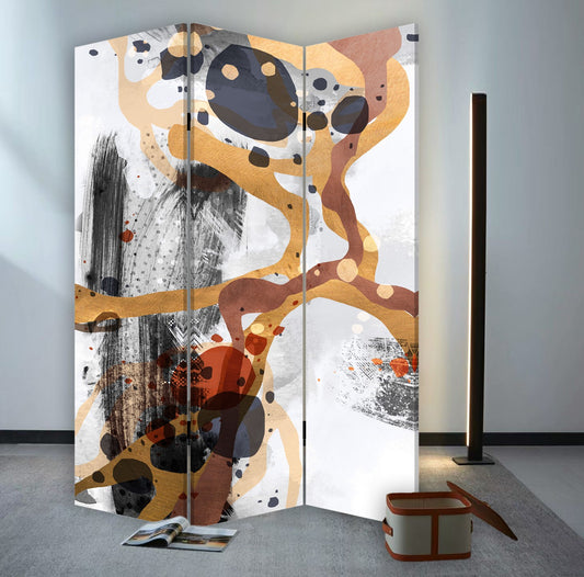 Contemporary Abstract Art Three Panel Room Divider Screen By Homeroots | Room Dividers | Modishstore - 5